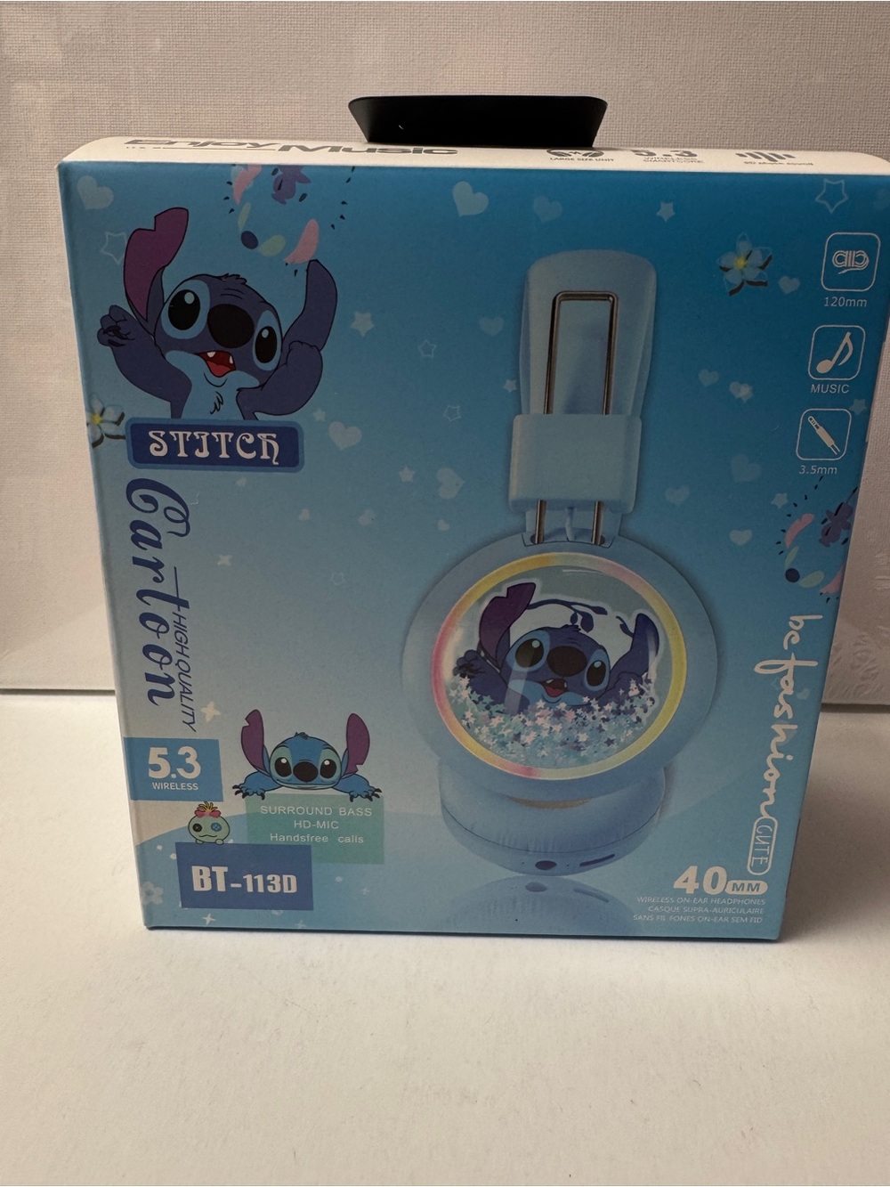STITCH Wireless BT-113D Headphones - Light Blue(new)